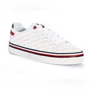 Tommy Hilfiger Falcon White with Red and Blue Stripes Sneaker Size 8.5
